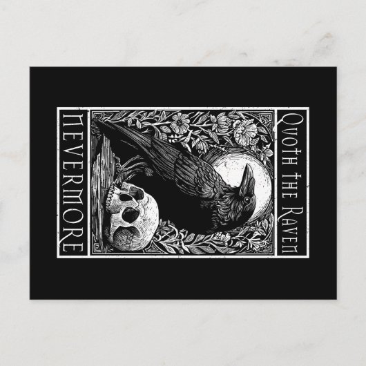 Quoth the Raven - Nevermore - Edgar Allan Poe art Postkarte (Vorderseite)