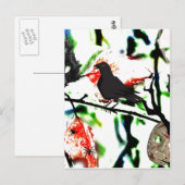 Quoth the Raven Nevermore, Halloween Collage Postkarte (Vorne/Hinten)