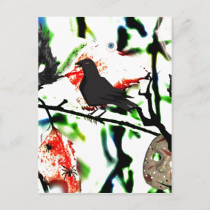 Quoth the Raven Nevermore, Halloween Collage Postkarte