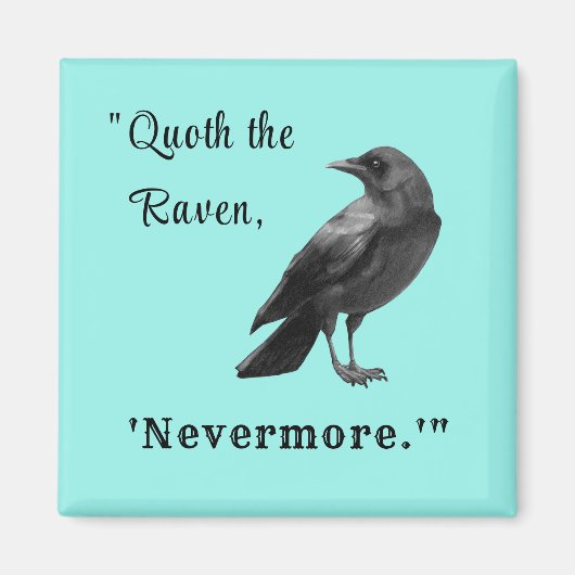 "Quoth the Raven ..." Personalisiert Aqua Magnet (Vorne)