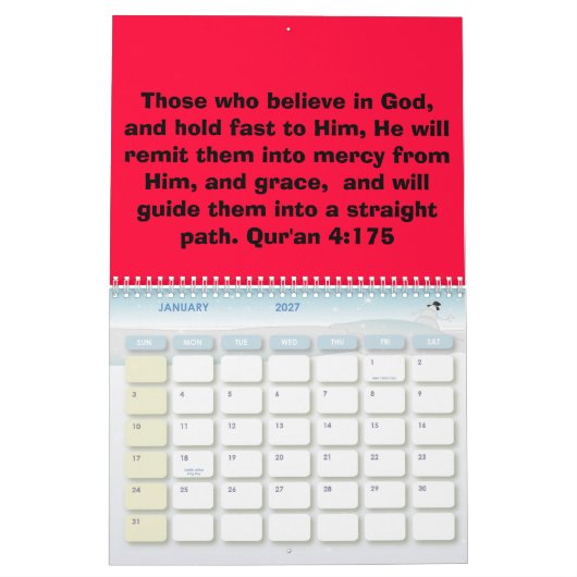 Qur'an zitiert Kalender (Jan 2027)