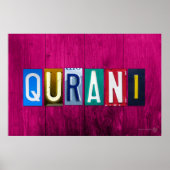 QURANI Lizenzschild Art Name Zeichen Poster (Vorne)
