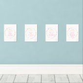 Quranic Wall Art Set - Floral Arabic Calligraphy (Holzboden)