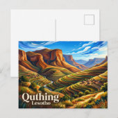 Quthing Lesotho Postkarte (Vorne/Hinten)