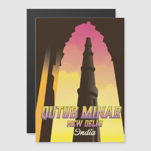 Qutub Minar Neu-Delhi Indien Reiseplakat Magnetkarte