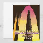 Qutub Minar New Delhi Indien Reiseplakat (Vorne/Hinten)