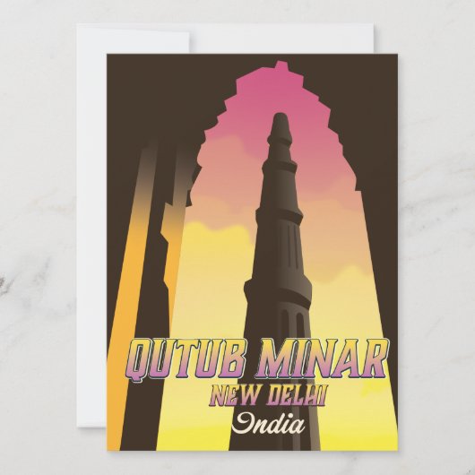 Qutub Minar New Delhi Indien Reiseplakat (Vorderseite)