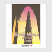 Qutub Minar New Delhi Indien Reiseplakat Aufkleber (Blatt)