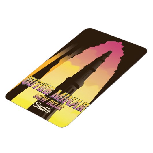 Qutub Minar New Delhi Indien Reiseplakat Magnet (Linke Seite)