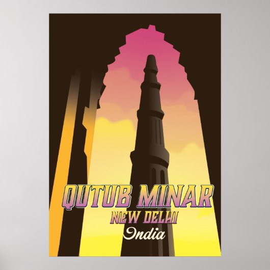 Qutub Minar New Delhi Indien Reiseplakat Poster (Vorne)