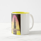 Qutub Minar New Delhi Indien Reiseplakat Zweifarbige Tasse (VorderseiteRechts)