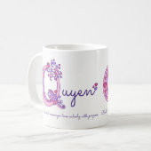 Quyen oder Q Anfangsname bedeutet rosa Tasse (Vorderseite Links)