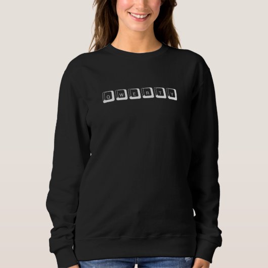QWERTY Computer Keyboard Design Sweatshirt (Vorderseite)
