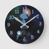 Qwiby's Sphere Rider Runde Wanduhr (Vorderseite)