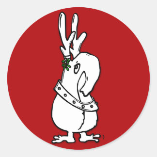 Qwirky Reindeer, um Ihre Umschläge zu versiegeln. Runder Aufkleber