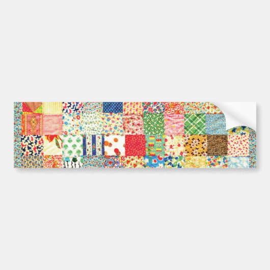 QWL Patchwork Quilt COLORFUL PATTERN BACKGROUND HO Autoaufkleber (Vorne)