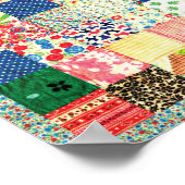 QWL Patchwork Quilt COLORFUL PATTERN BACKGROUND HO Poster (Ecke)