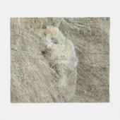 R13 Coyote in Großgras Fleecedecke (Vorderseite (Horizontal))