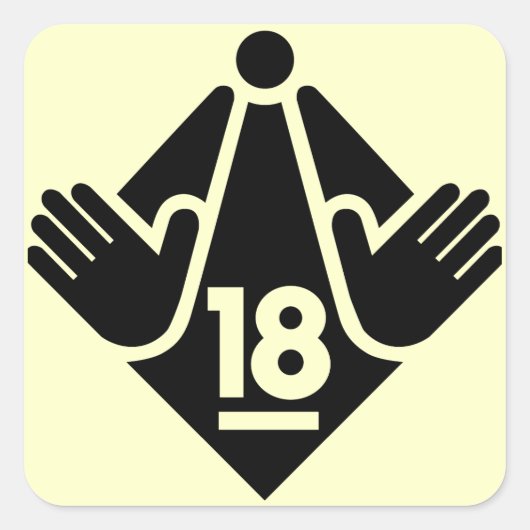 R18 QUADRATISCHER AUFKLEBER (Vorderseite)