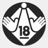 R18(W) RUNDER AUFKLEBER (Vorderseite)