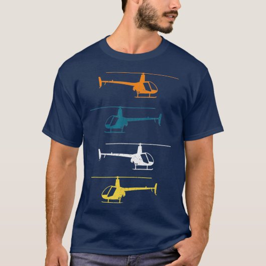 R22 Hubschrauberpilot mit Hubschraubern Art T-Shirt (Vorderseite)