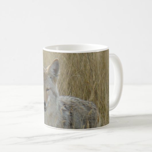 R2 Coyote in Großgras Kaffeetasse (VorderseiteRechts)