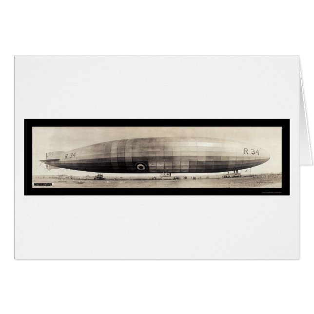R34 Dirigible Blimp-Foto 1910 (Vorderseite (Horizontal))