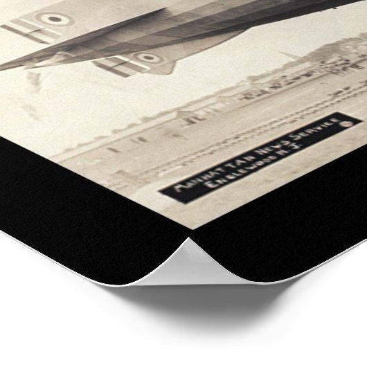 R34 Dirigible Blimp-Foto 1910 Poster (Ecke)