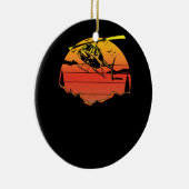 R44 Hubschrauberpilot Aviation Sunset Mountain Air Keramik Ornament (Rechts)