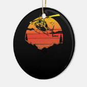 R44 Hubschrauberpilot Aviation Sunset Mountain Air Keramik Ornament (Links)