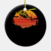 R44 Hubschrauberpilot Aviation Sunset Mountain Air Keramik Ornament (Hinten)