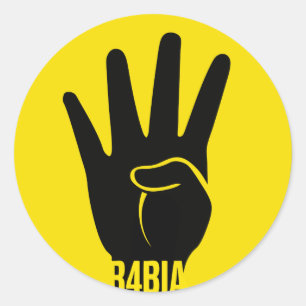 R4BIA Symbol des Freiheitst-shirts Runder Aufkleber