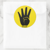 R4BIA-Symbol für Freiheit im Shirt Runder Aufkleber (Tasche)