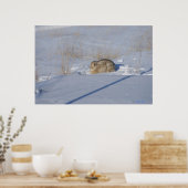 R5 Cottontail Kaninchen im Schnee Poster (Küche)