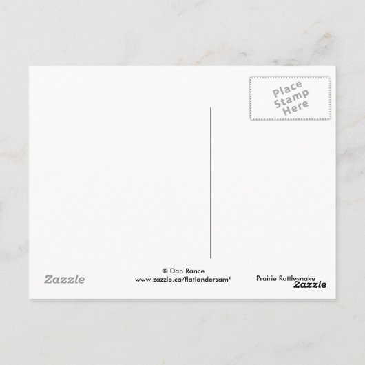 R6 Prairie Rattlesnake Postkarte (Rückseite)