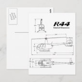 R-44 Robinson Postkarte (Vorne/Hinten)