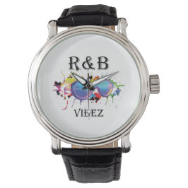 R&B Vibez Grafik-T-Shirt | Farbige Musikaesthetic Armbanduhr