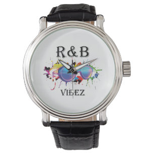 R&B Vibez Grafik-T-Shirt Farbige Musikaesthetic Armbanduhr