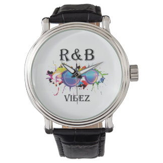 R&B Vibez Grafik-T-Shirt | Farbige Musikaesthetic Armbanduhr