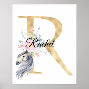R Buchstabe personalisierte Bezeichnung Monogramm Poster