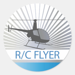 R-C Flyer-Hubschrauber Runder Aufkleber
