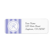R Candy Striper Monogram Address Labels (Lila) (Vorne)