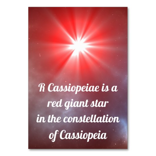 R Cassiopeiae Tischnummer (Rückseite)