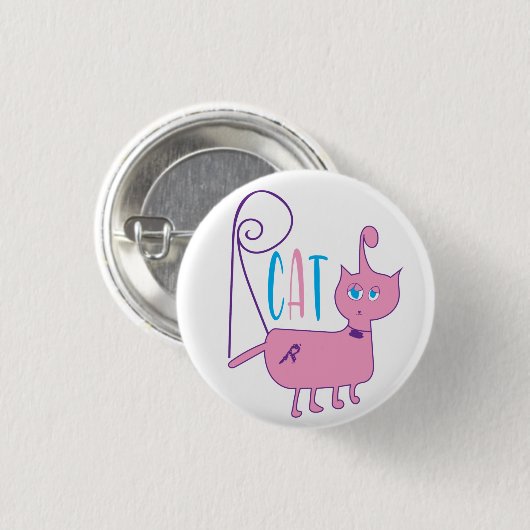 R Cat Classic Round Sticker Button (Vorne & Hinten)