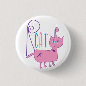 R Cat Classic Round Sticker Button (Vorderseite)