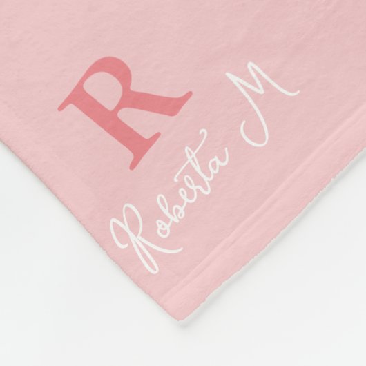 R /custom/ Pink Monogram Stanzallover stylish Fleecedecke (Ecke)