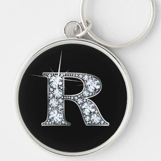 "R" Diamant Bling Schlüsselanhänger (Vorne)