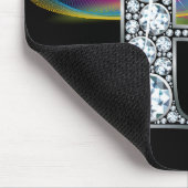 "R" Diamantblende mit Rainbow Swirl Mousepad (Ecke)