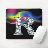 "R" Diamantblende mit Rainbow Swirl Mousepad (Mit Mouse)