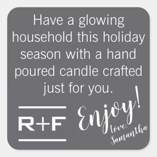 R+F-Geschenkaufkleber Quadratischer Aufkleber (Vorderseite)